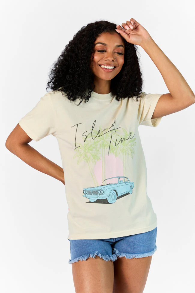 Island Time Ivory Comfort Color Graphic Tee - Terpint