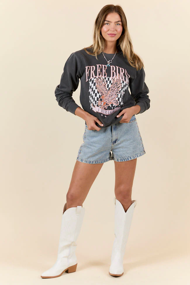 Free Bird Grey Graphic Sweatshirt - Terpint