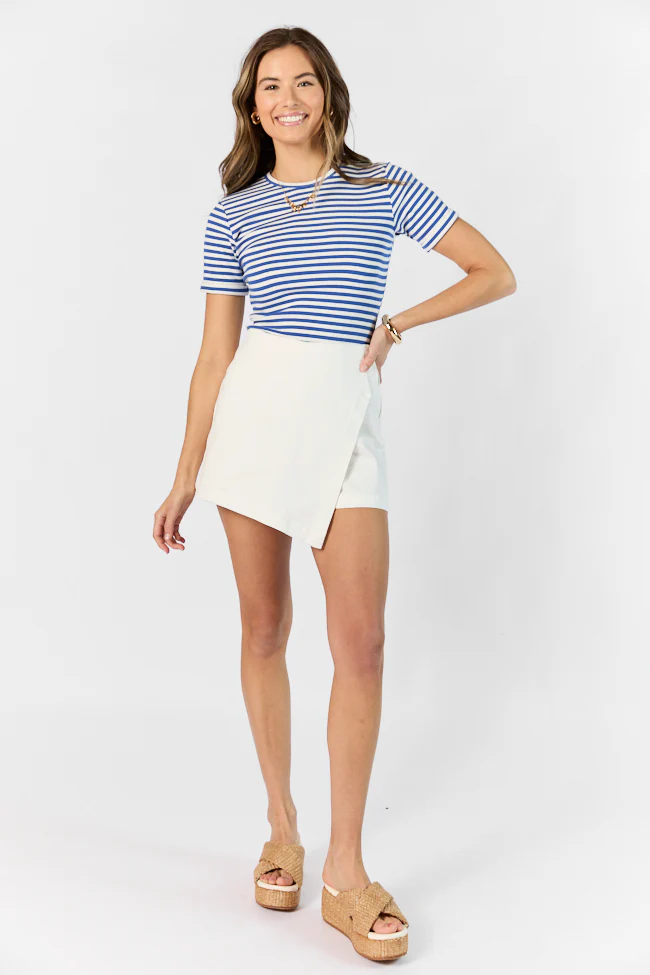 In Reach Navy Ribbed Knit Stripe Tee FINAL SALE - Terpint