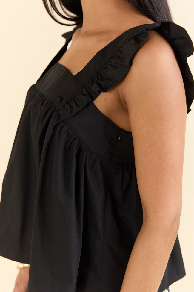 I Choose You Black Bow Back Detail Woven Tank SALE - Terpint