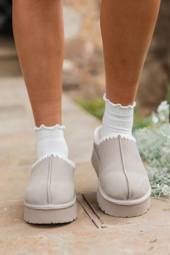 Gabbie Grey Embroidered Slippers FINAL SALE - Terpint
