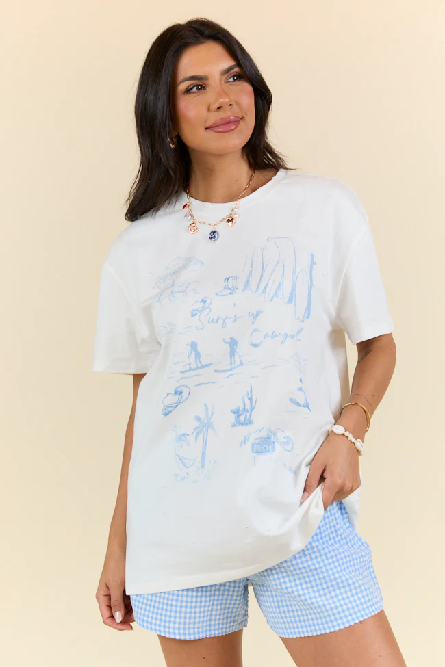Surf's Up Cowgirl White Tee FINAL SALE - Terpint