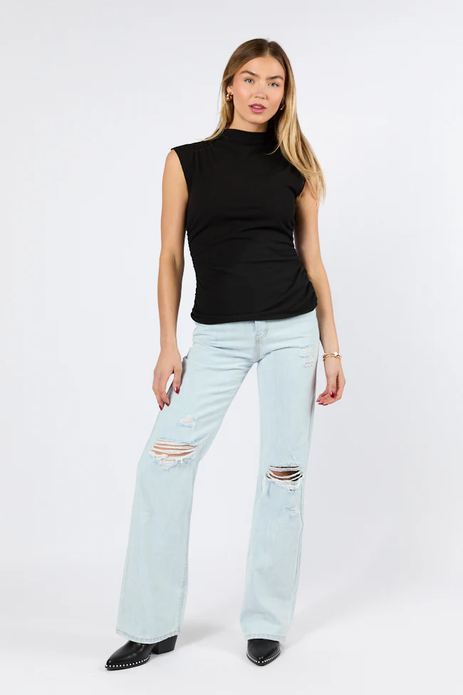 Karter Light Wash Wide Leg Distressed 90's Flare Jeans SALE - Terpint