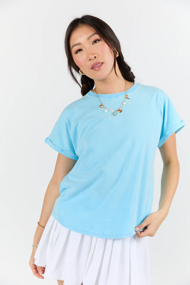 Here You Are Aqua Short Sleeve Tee - Terpint