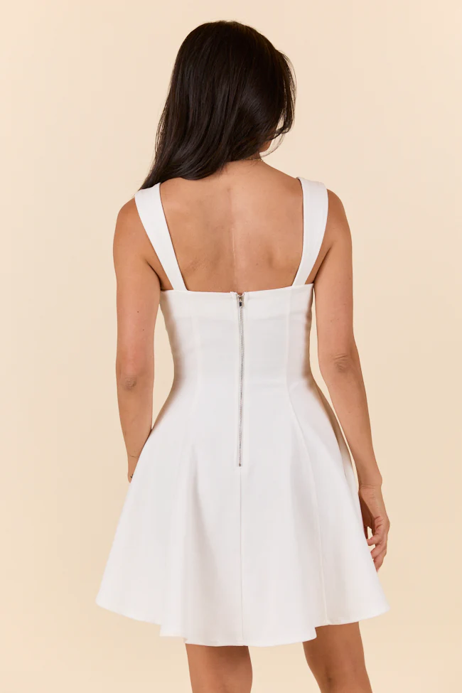 The Perfect Moment White Flare Denim Mini Dress FINAL SALE - Terpint