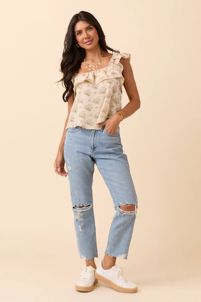 Nadine High Rise Light Denim Straight Leg Jeans - Terpint