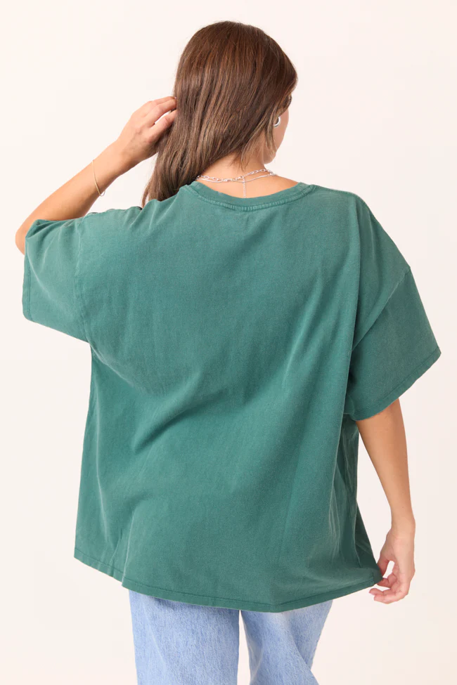 The Summer I Stopped Giving AF Dark Green Oversized Graphic Tee - Terpint