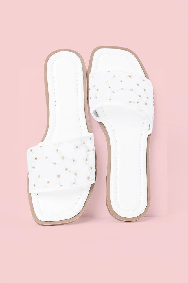 Adeline White Mesh Floral Sandals FINAL SALE - Terpint