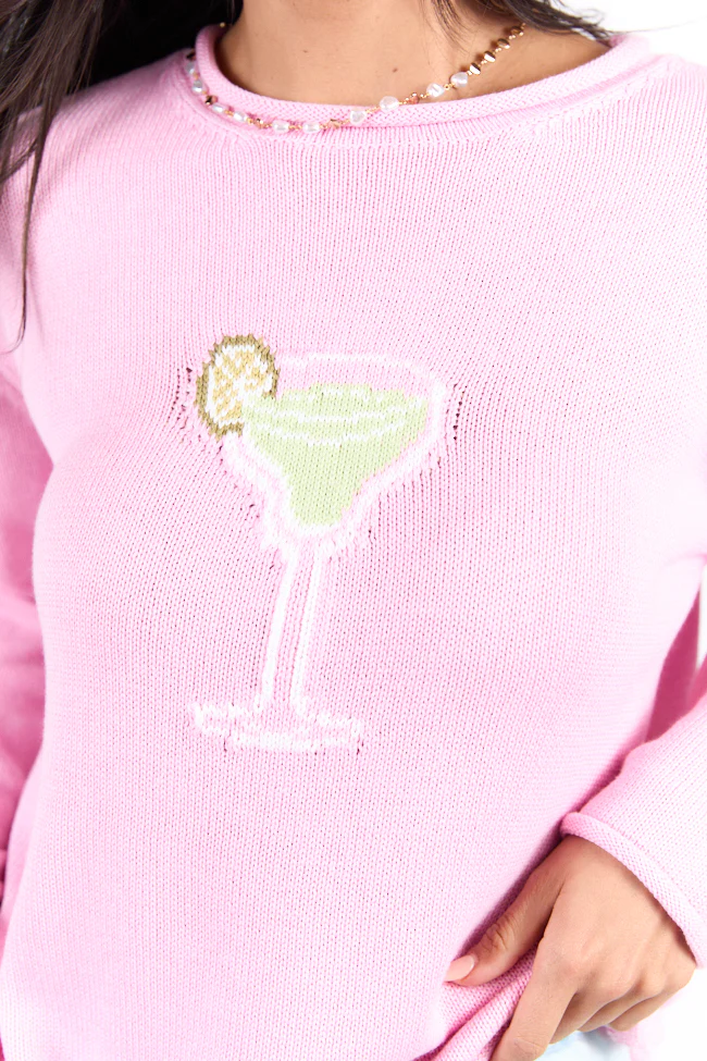 Hand Me A Margarita Pink Sweater SALE - Terpint