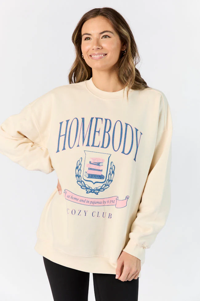 Homebody Club Sweet Cream Graphic Sweatshirt - Terpint