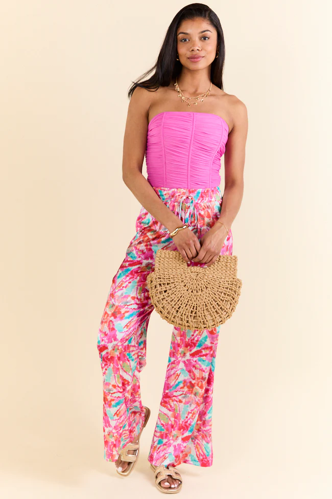 Just My Vibe Pink Ruched Corset Top - Terpint