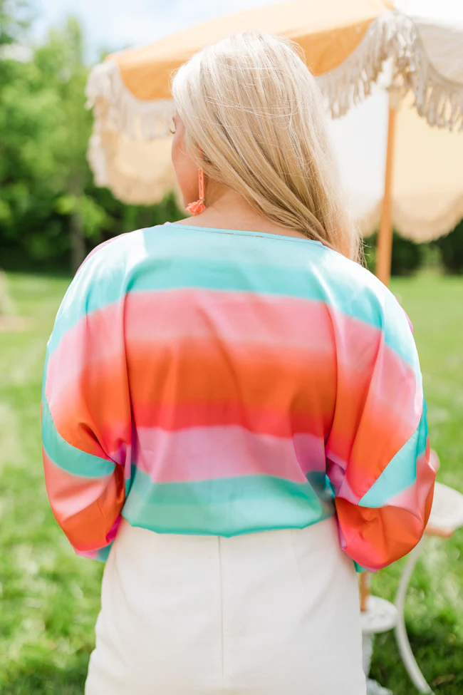 Final Bow Sunset Multi Satin Wrap Top FINAL SALE - Terpint