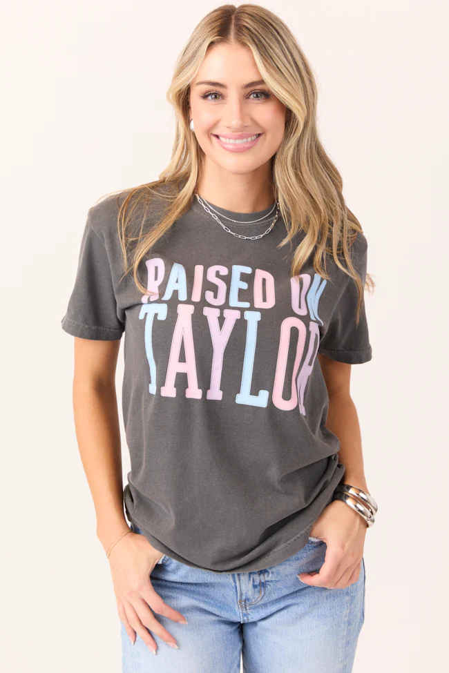Raised On Taylor Dark Grey Graphic Tee - Terpint