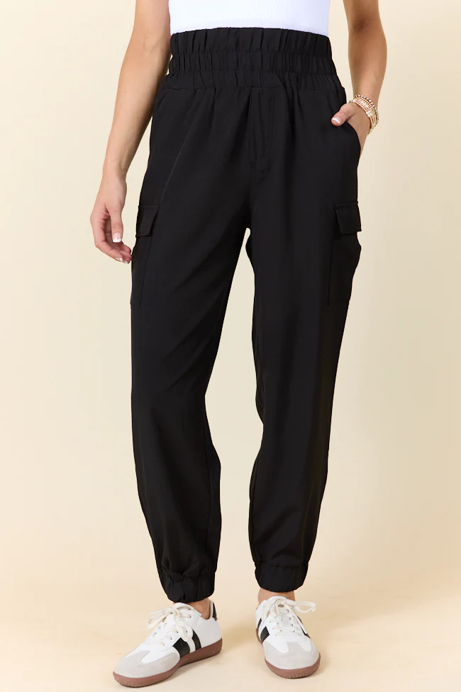 In Motion Black Cargo Active Pants DOORBUSTER - Terpint