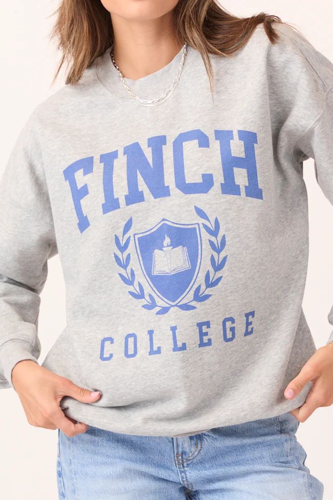 Finch College Light Grey Graphic Sweatshirt - Terpint