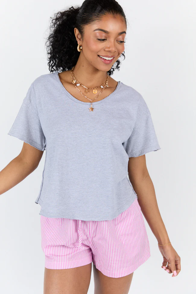 Firm Foundation Grey Scoop Neck Tee DOORBUSTER - Terpint
