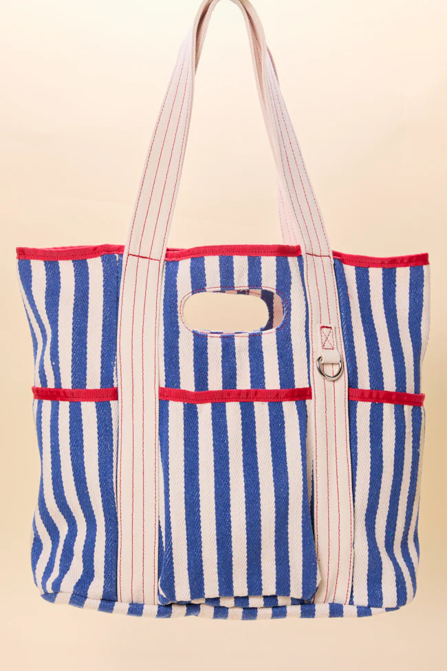 Ty Blue Varsity Stripe Tote - Terpint