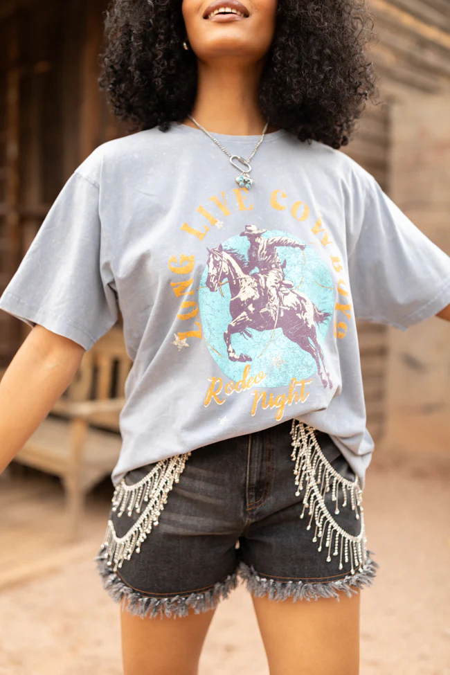 Zutter Long Live Cowboys Grey Graphic Tee - Terpint