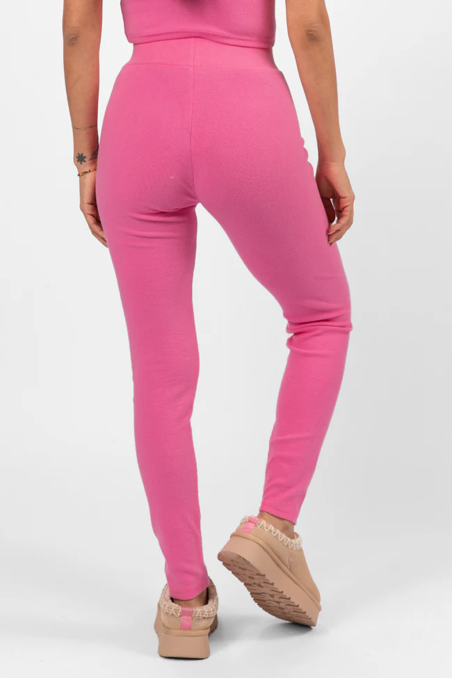 Outta Sight Pink Brushed Rib Leggings FINAL SALE - Terpint