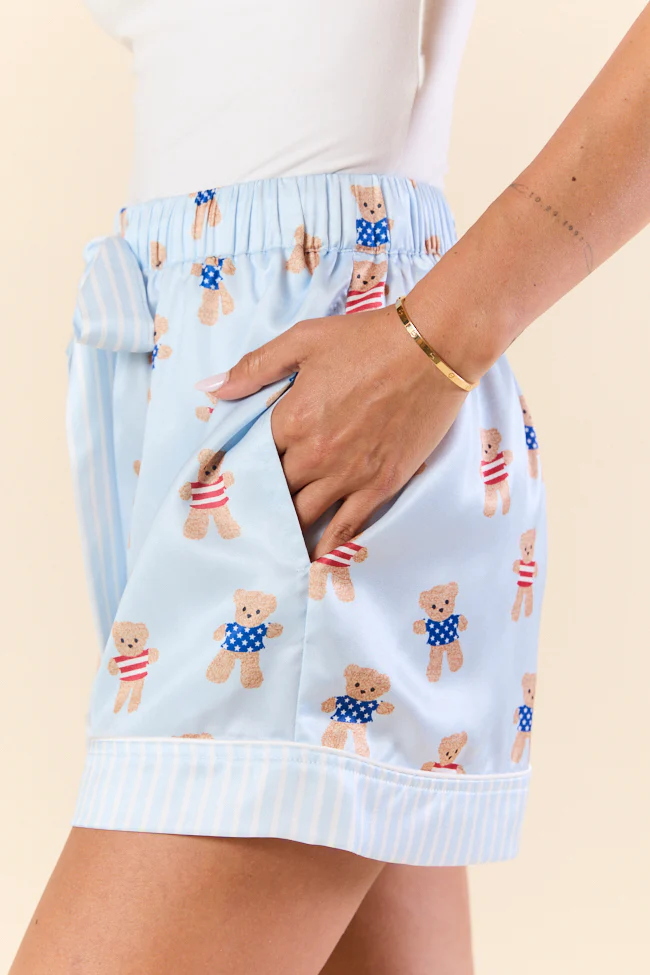 Bearly Asleep Teddy Bear Printed Pajama Shorts FINAL SALE - Terpint