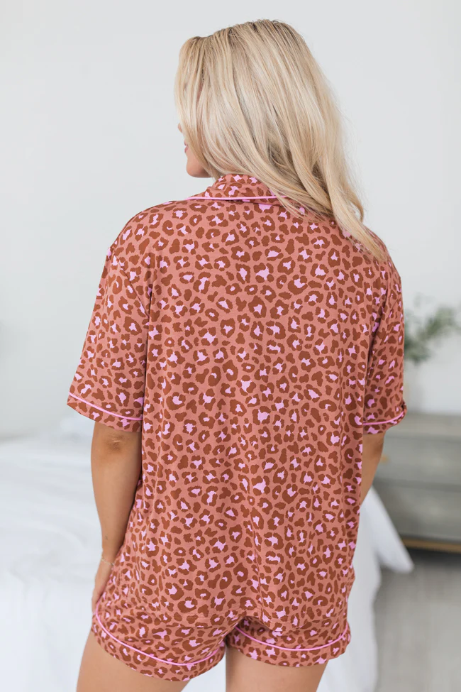Under The Stars In Pink Catwalk Couture Bamboo Short Sleeve Pajama Top FINAL SALE - Terpint