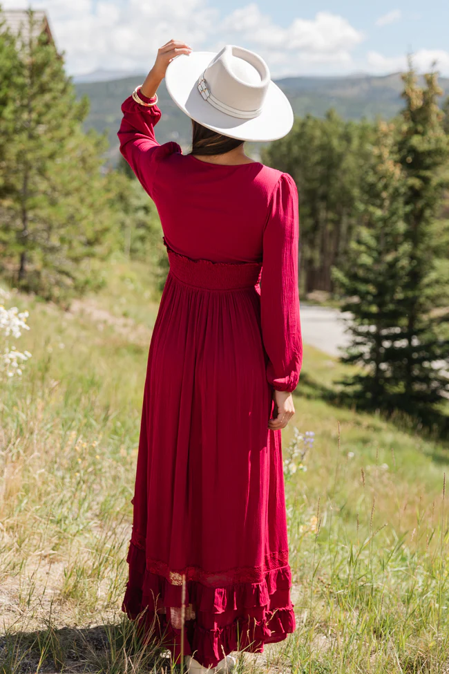 Lucky to Have You Wine Maxi Dress SALE - Terpint