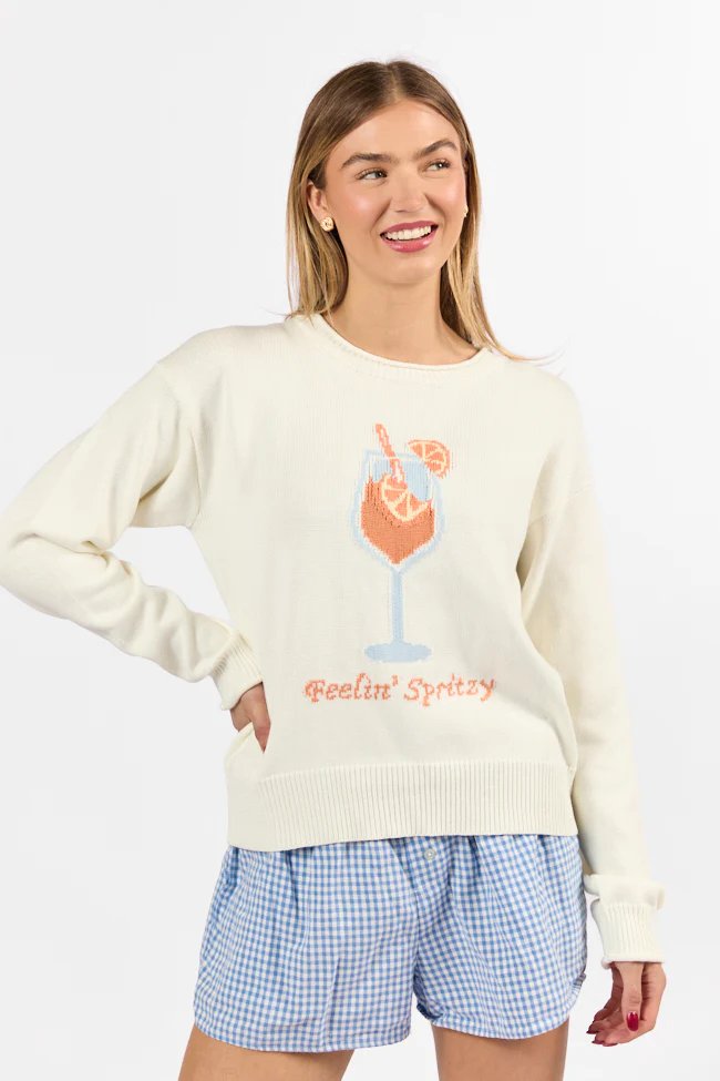 Feelin' Spritzy Ivory Multi Sweater - Terpint