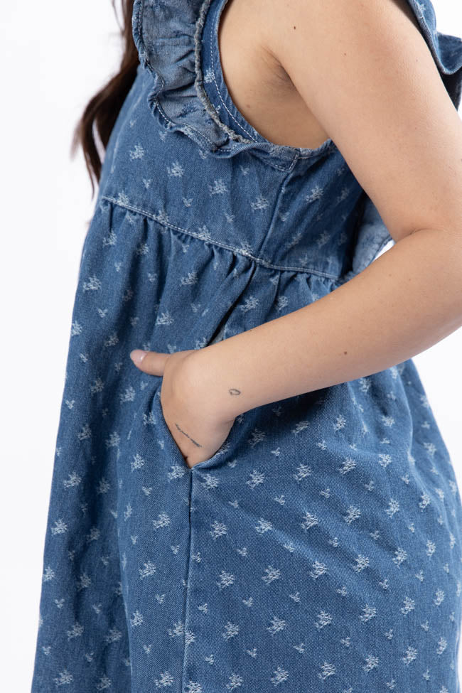 Back Home Burnout Detail Denim Babydoll Dress SALE - Terpint