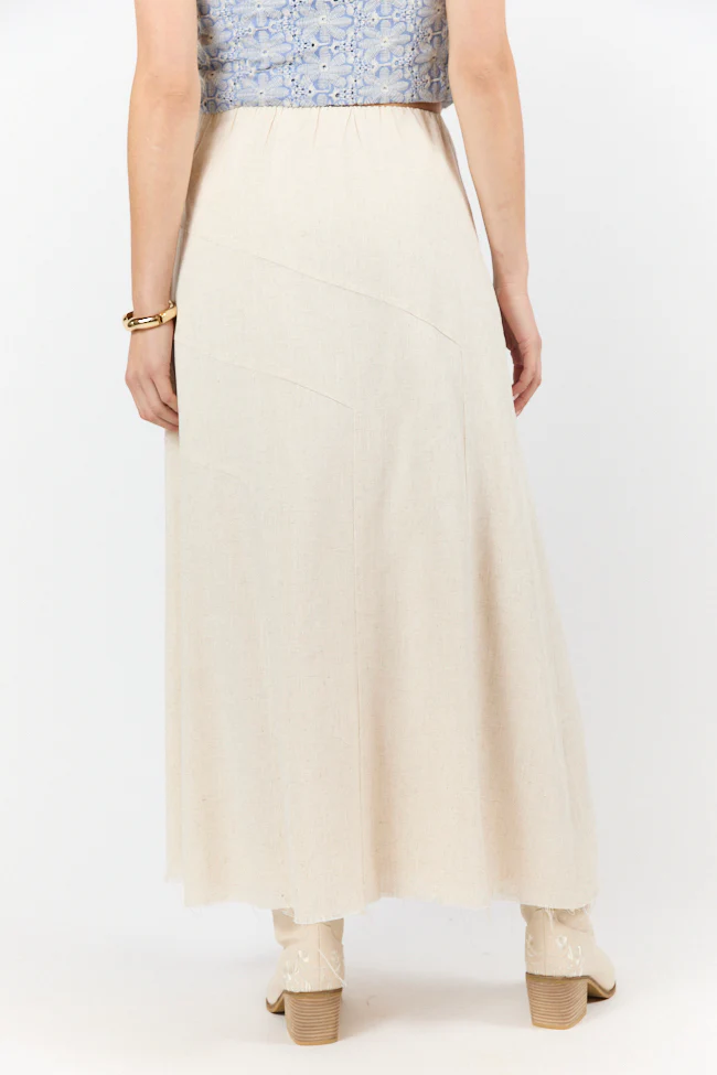 Simple As That Linen Blend Maxi Skirt DOORBUSTER - Terpint