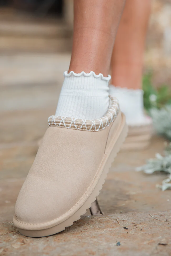 Sydney Light Beige Short Slip-On Booties FINAL SALE - Terpint