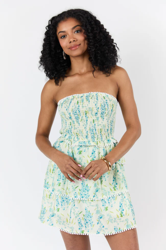 Garden Essence Multi Floral Strapless Mini Dress FINAL SALE - Terpint