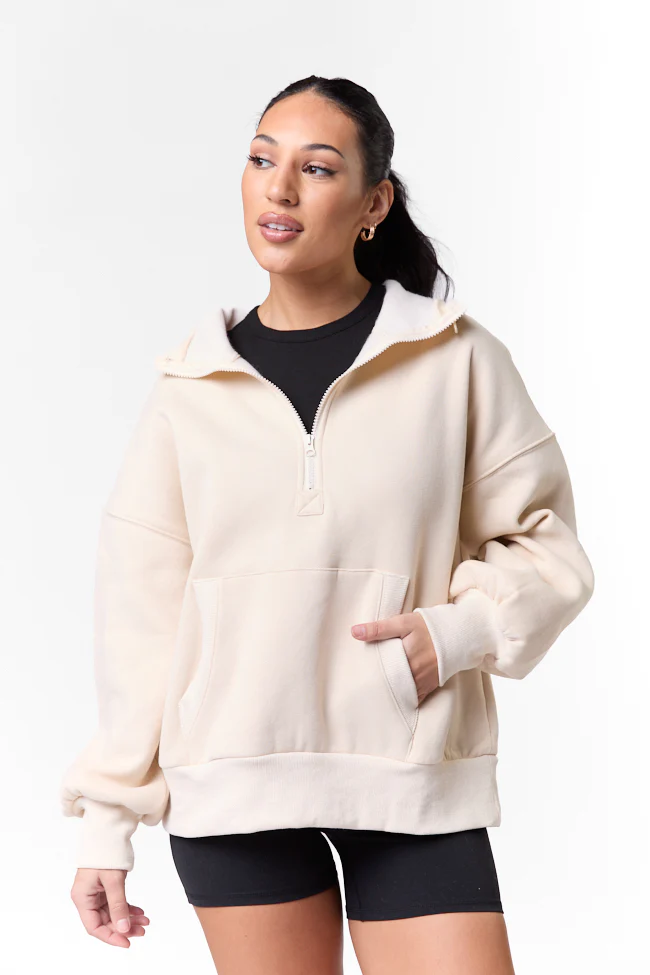 Stop and Go Stone Oversized Hooded Pullover FINAL SALE - Terpint