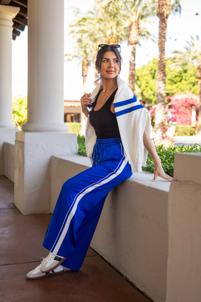 My Own Victories Blue Track Pants - Terpint