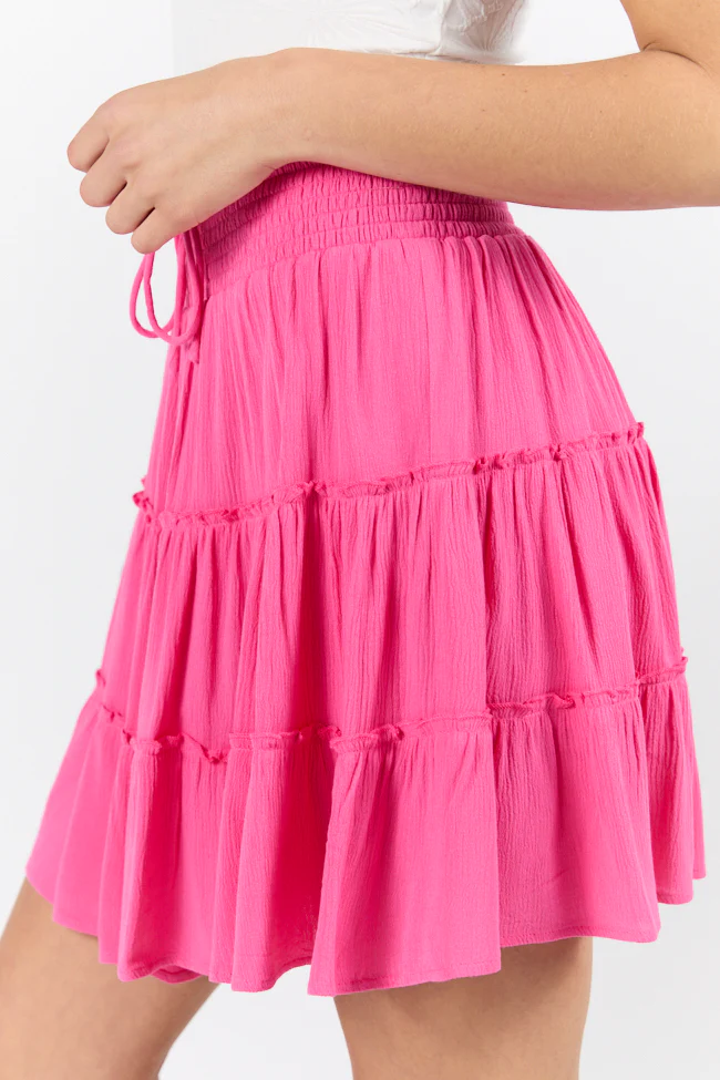 Through The Garden Pink Longer Length Solid Mini Skort DOORBUSTER - Terpint