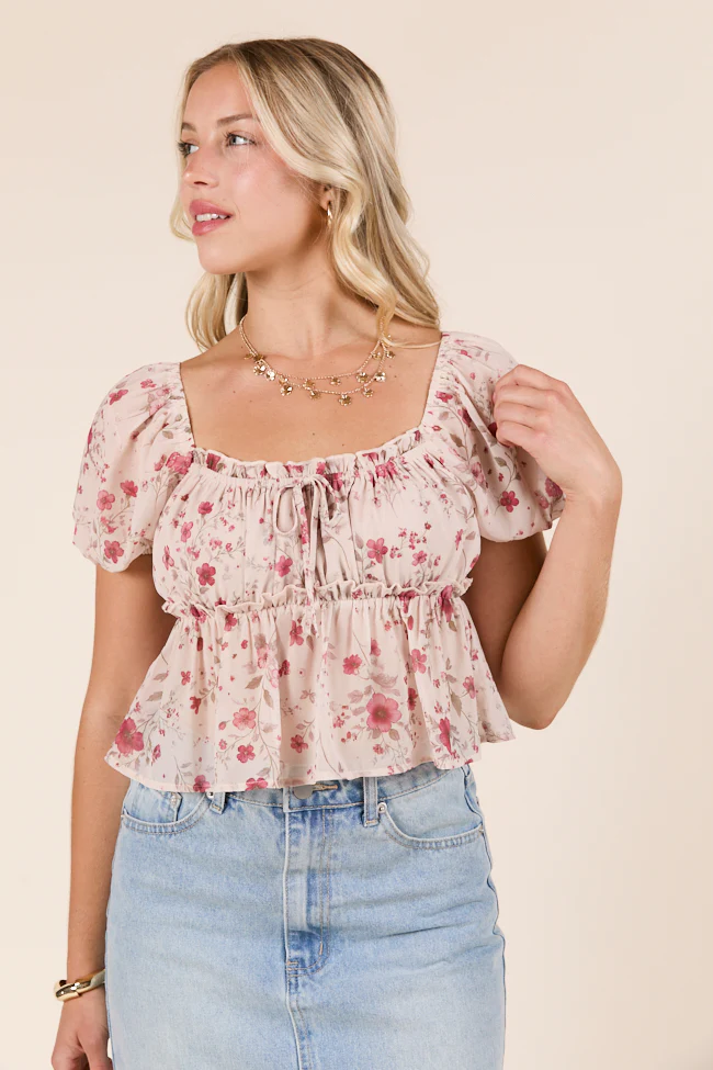 Gabby Ditsy Floral Babydoll Top - Terpint