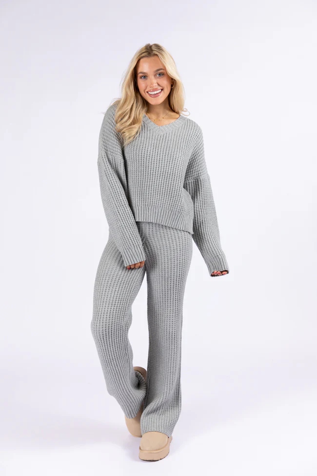 This Is Why Charcoal Thermal Waffle Knit Pants FINAL SALE - Terpint