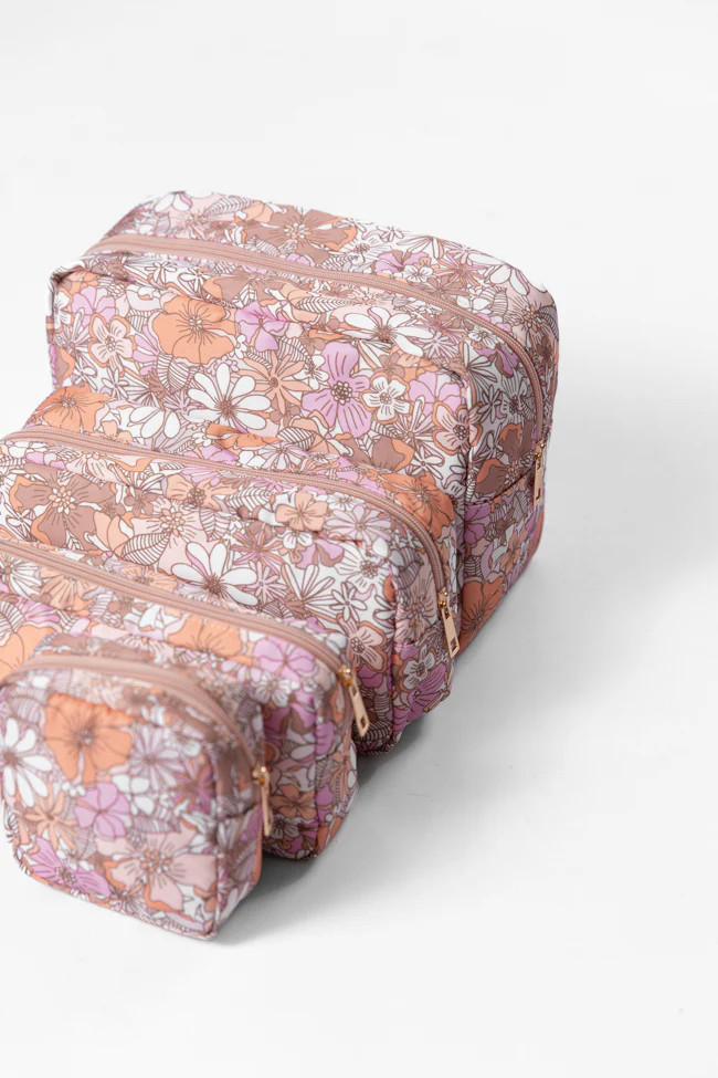 Retro Floral Travel Pouch Set FINAL SALE - Terpint