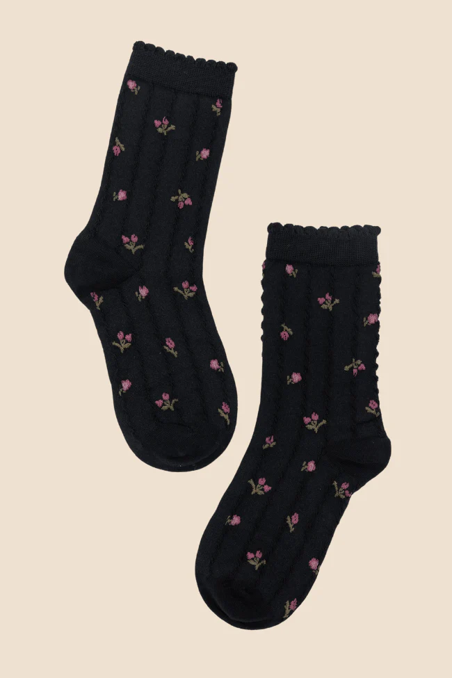 Black Florette Socks SALE - Terpint