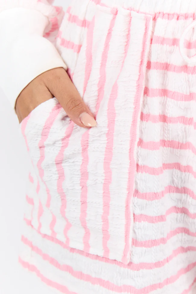Lazy Days Striped Pink and White Lounge Shorts FINAL SALE - Terpint