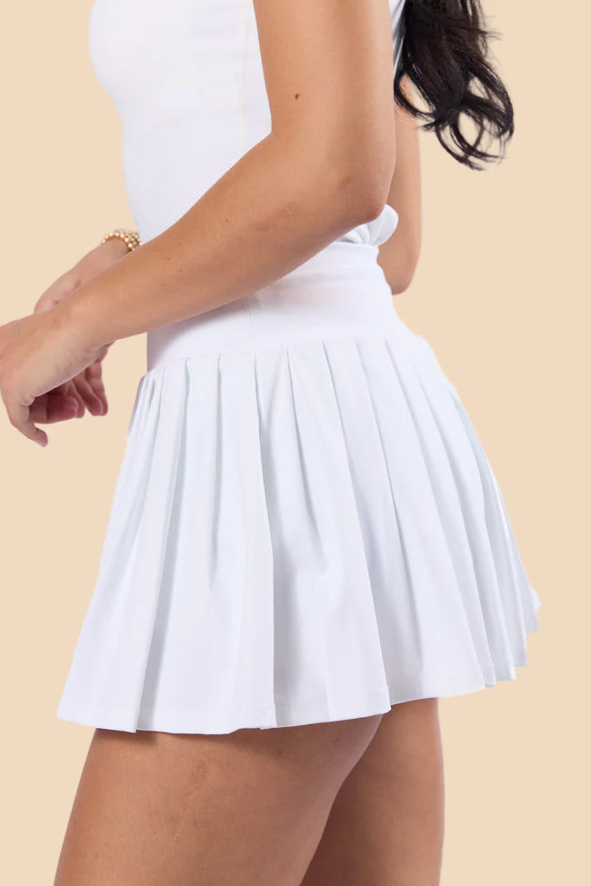 For The Win White Pleated Tennis Skirt - Terpint