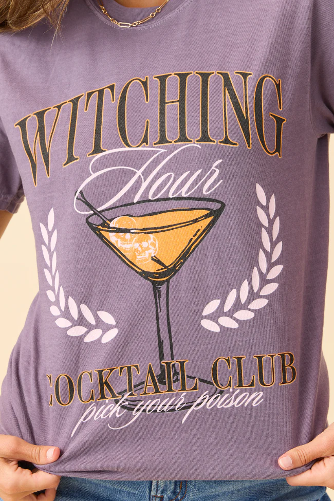 Witching Hour Cocktail Club Purple Graphic Tee - Terpint