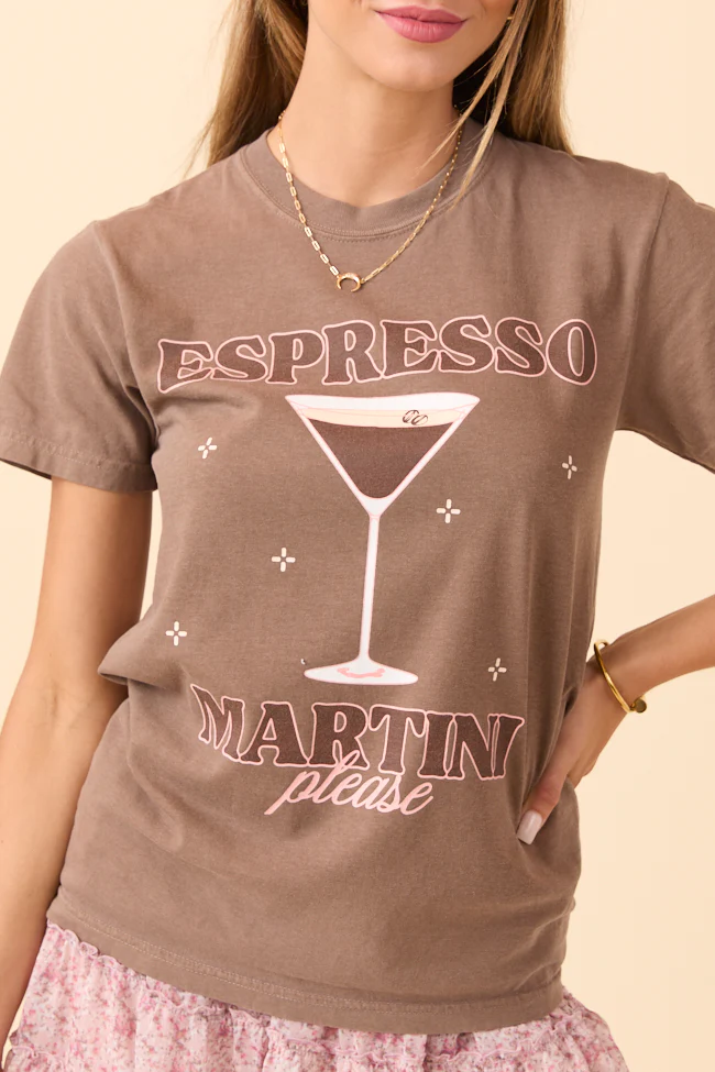 Espresso Martini Please Brown Graphic Tee - Terpint