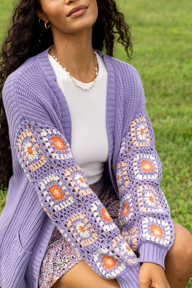 Posie Crochet Purple Sweater - Terpint