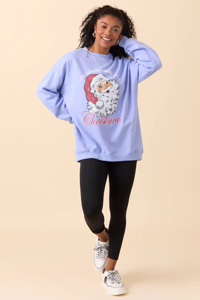 Santa Periwinkle Graphic Sweatshirt - Terpint
