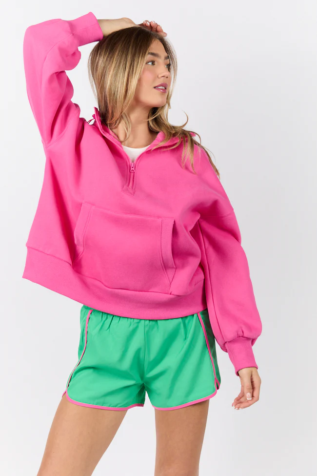 On The Move Green and Pink Running Shorts With Contrast Trim FINAL SALE - Terpint