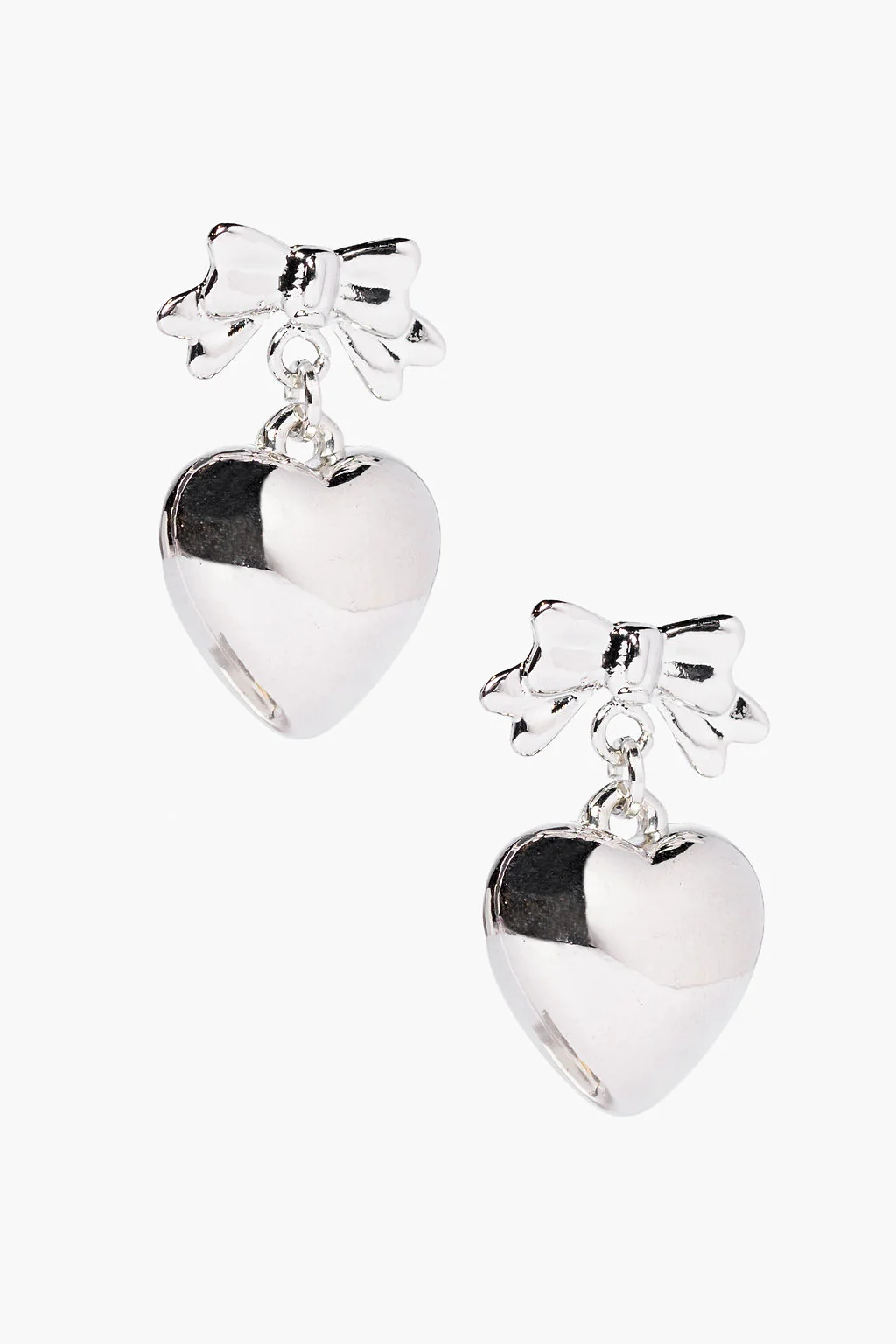 Heart and Bow Silver Earrings FINAL SALE - Terpint