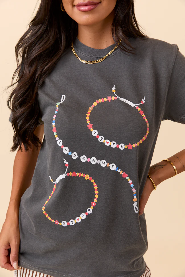 Friendship Bracelets Dark Grey Graphic Tee - Terpint