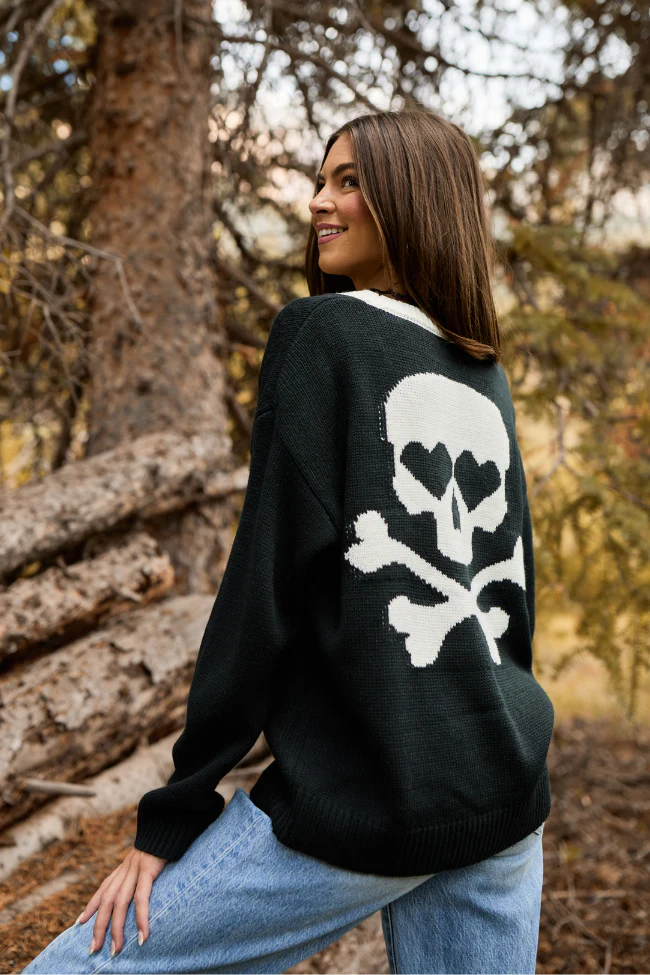 Annabelle Black and White Skull Cardigan - Coming Soon - Terpint