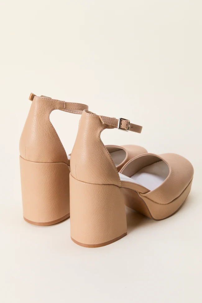 Oslo Natural Buckle Platform Heels - Terpint
