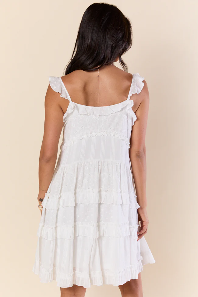 Pure Charm White Ruffle Babydoll Dress FINAL SALE - Terpint